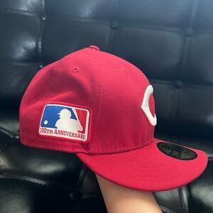 New Cincinnati Reds 100th Anniversary MLB New Era 59FIFTY Fitted Cap Red 7 1/8